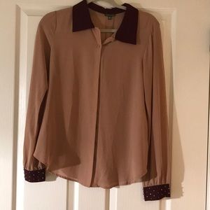 Pink button up with stud cuffs